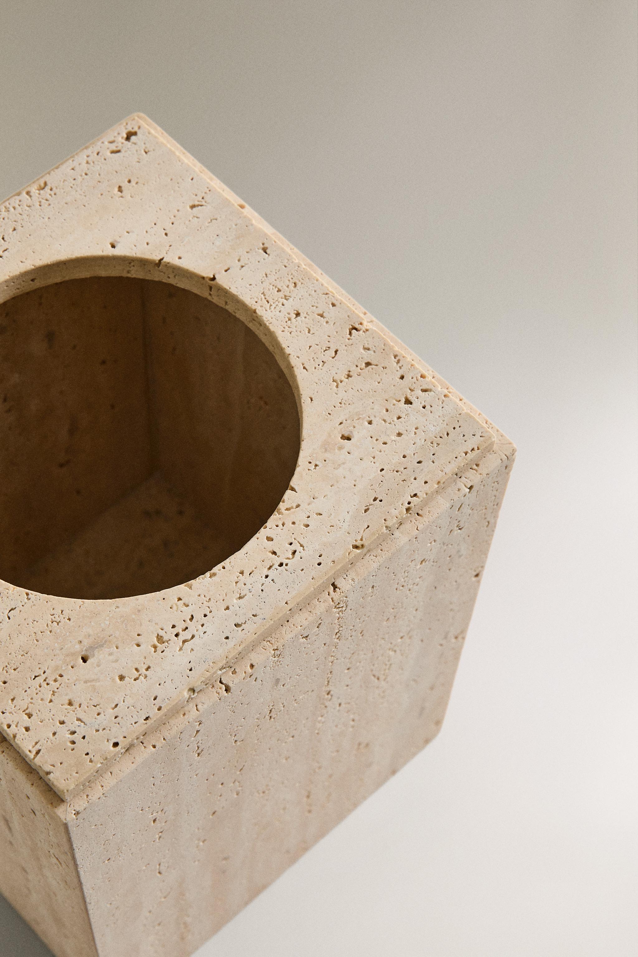 POUBELLE DE SALLE DE BAIN EN MARBRE BEIGE